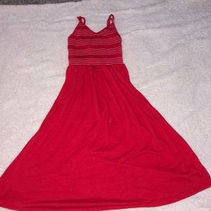 Red and white sun dress